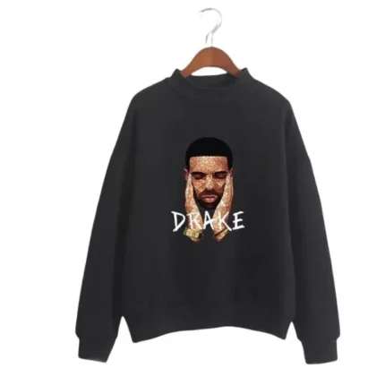Rapper Drake Face Sweatshirt Black