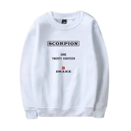 Rapper Drake Scorpion Sweatshirt White